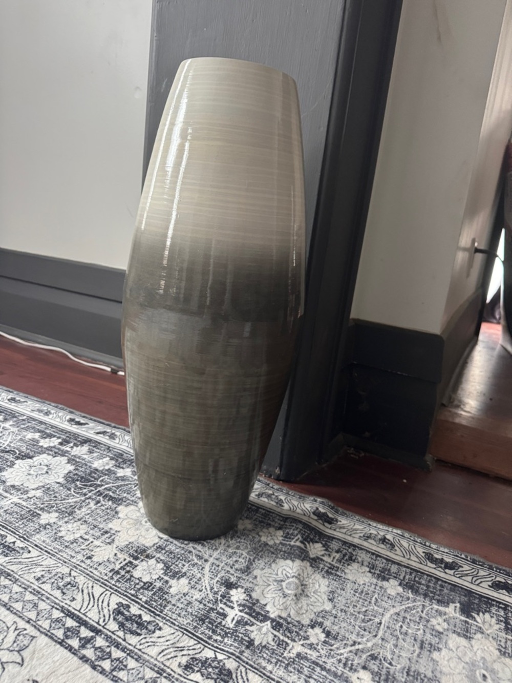 Decorative Ombre Bamboo Floor Vase - Neutral Gray/Taupe
